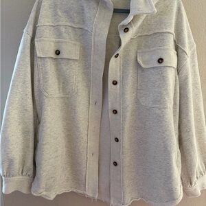 POL Cream Knit Collar Top